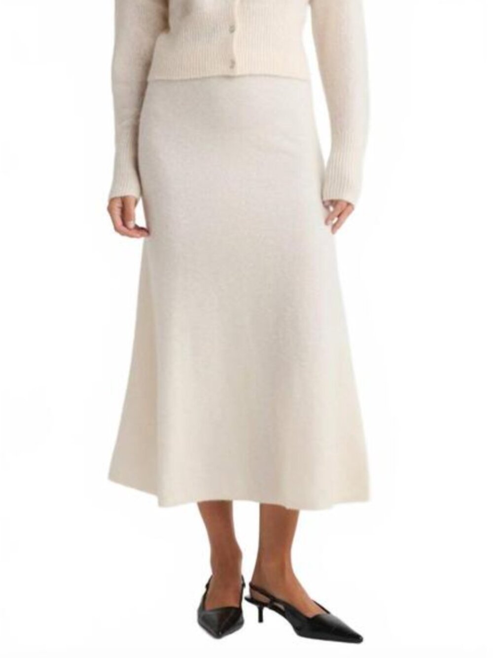 White + Warren Isla Midi Skirt ivory Cream white Bouclé m medium